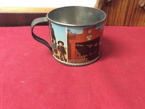 Vintage 1974 Pennsylvania Dutch Country Metal Drinking Cup Souvenior