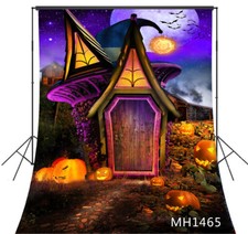 Halloween Witch House Backdrop Pumpkin Moon Background Photographer Studio Props