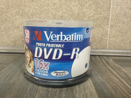 Verbatim DVD-R Discs 120 Mins 4.7GB 16x Printable Spindle 50pk Brand New - Picture 2 of 11