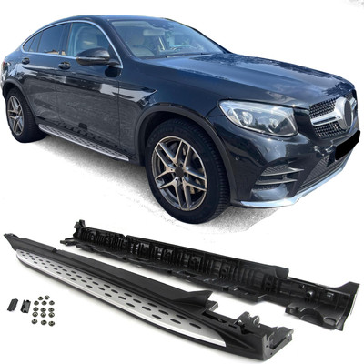 Alu Trittbretter Flankenschutz OE Style für Mercedes GLC Coupe C253 16-22