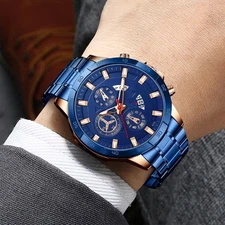 Waterproof Men Watch Stainless Steel Quartz Classic Luminous Business Wristwatch