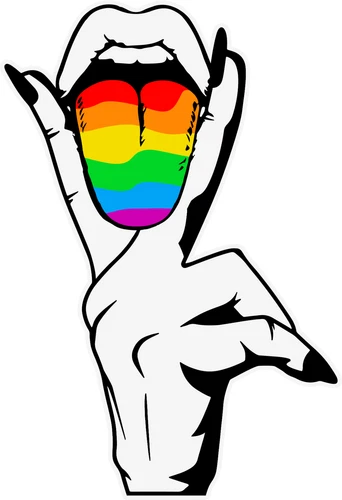 LGBTQ Rainbow Heart Love Tongue Pride Self Adhesive Vinyl Sticker