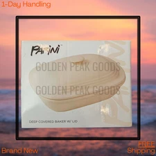 PARINI Deep Covered Baker with Lid Nonstick Bakeware Free USA Shipping New