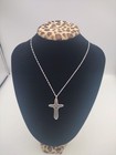  925 Sterling Silver 10g Necklace/Cross Pendant Fast Free Shipping 