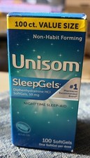 Unisom Nighttime SleepGels 50mg Diphenhydramine HCl Softgels, 50mg 100 Count
