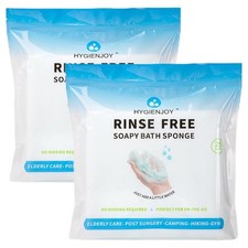 HYGIENJOY-21 Larger,No Rinse Bathing Wipes for Adults-Rinse Free Bath Sponges...
