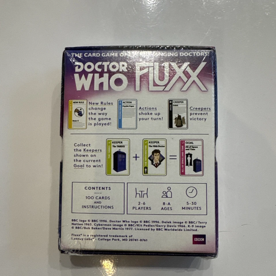 Doctor Who Fluxx Card Game Looney Labs Ever-Changing Card Game BBC NEW - Image 2 of 4