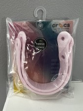 Crocs Jibbitz Charms Adult U Shaped Heel Strap Pink Logo Fits M8W10 M9W11