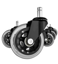 Set 5 Ruote per Sedia da Ufficio Poltrona con Rotelle Girevole Ricambio Perno