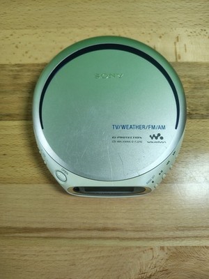 Sony D-FJ210 Walkman Portable CD Player TV Weather FM AM TESTED & Working
