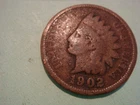 1902 Indian Head Penny IHP in Good album fill Condition  - actual coin in photo