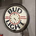Bud Light Budweiser Neon Sign Clock 20" Vintage