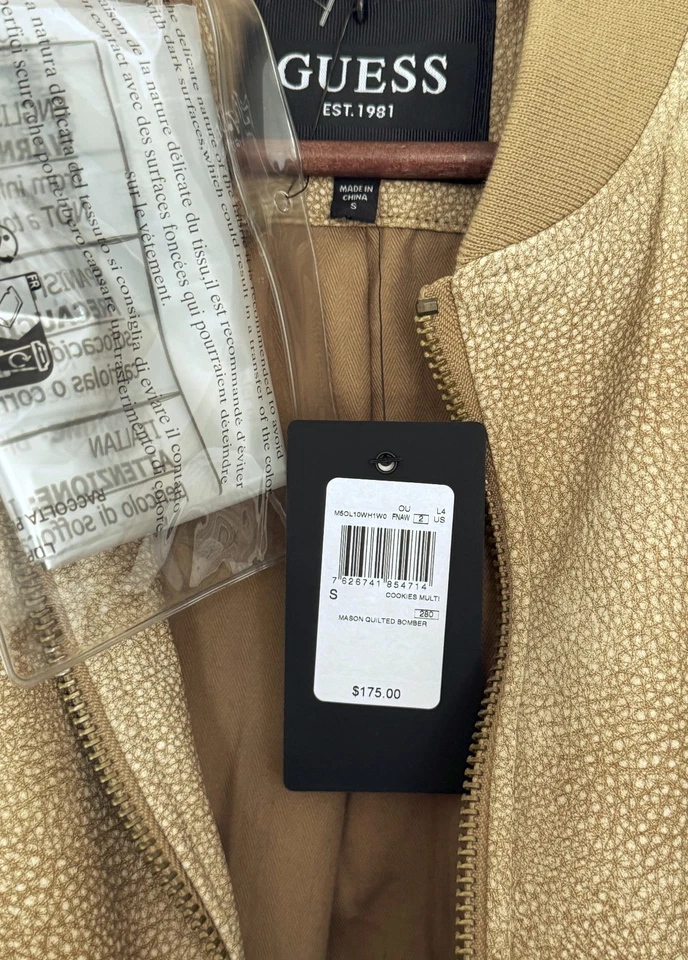 Guess Herren Blouson Bomber-Jacke Gr. S/M - Neu aus den USA - Bild 4 von 4