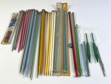 Mixed Lot of 35 Knitting Needles  Crochet Hooks Boye Bates Zephr Various Sizes