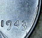1943 S American Cent AU Steel Obverse CUDS Philadelphia  Mint Lincoln Wheat