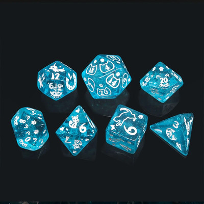 7-Piece Two-Tone Polyhedral Dice Set with Gold Numbering for Tabletop RPG Games