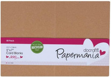 50 x 5 x 7 recycelte Kraft Kartenrohlinge + Umschläge uni natur braun