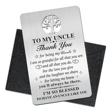 To My Uncle Thank You for Being My Uncle Wallet Card, Engraved Metal Wallet