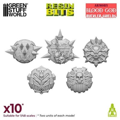 Green Stuff World Blood God Bucklers (10) 3D printed Chaos Shields Schilde