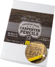 All-Weather Carpenter Pencils HB Lead, Durable Hexagonal, 72-Pack Box USA Made