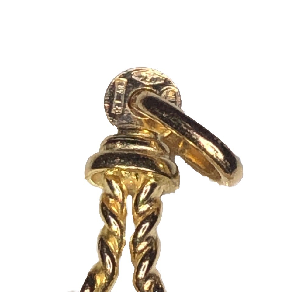 18K Solid Yellow Gold Simplistic Twisted Rope Des… - image 4