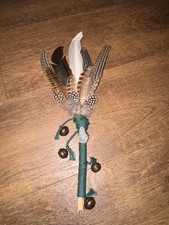 Witchcraft Ceremonial Smudging Fan Smudge Feather & Quartz Crystal Witch