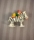 Vintage Louis Marx & Co. Plastic Clown Riding Zebra Animal Ramp Walker