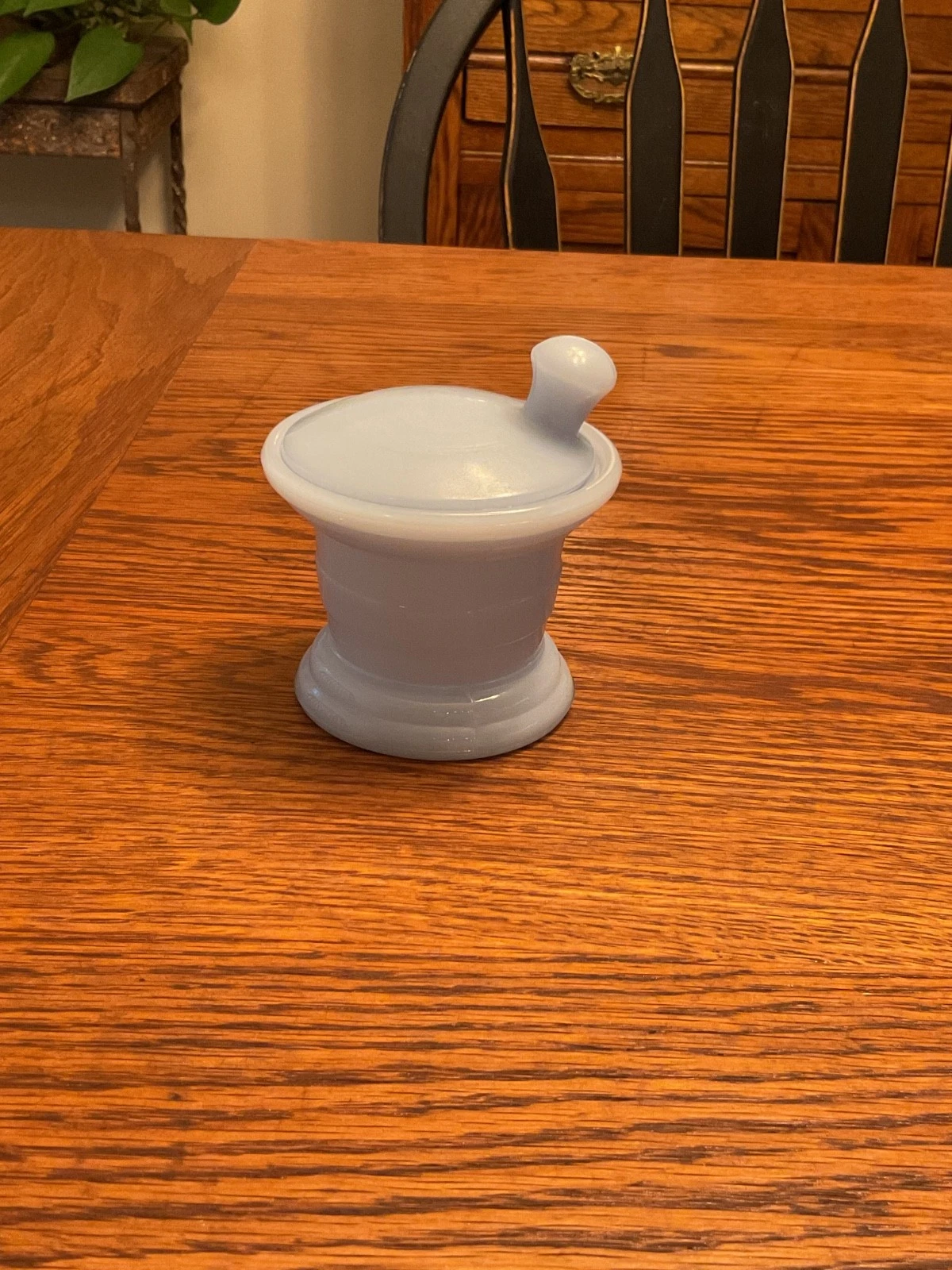 VTG Mortar and Pestle Covered Dish by JV Co. Inc. Pale Blue
