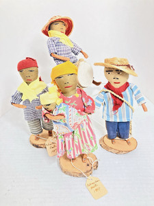4Travel Dolls Hand Crafted Haitian Folk Art Souvenir 1947 Drum Playing Baby Lot