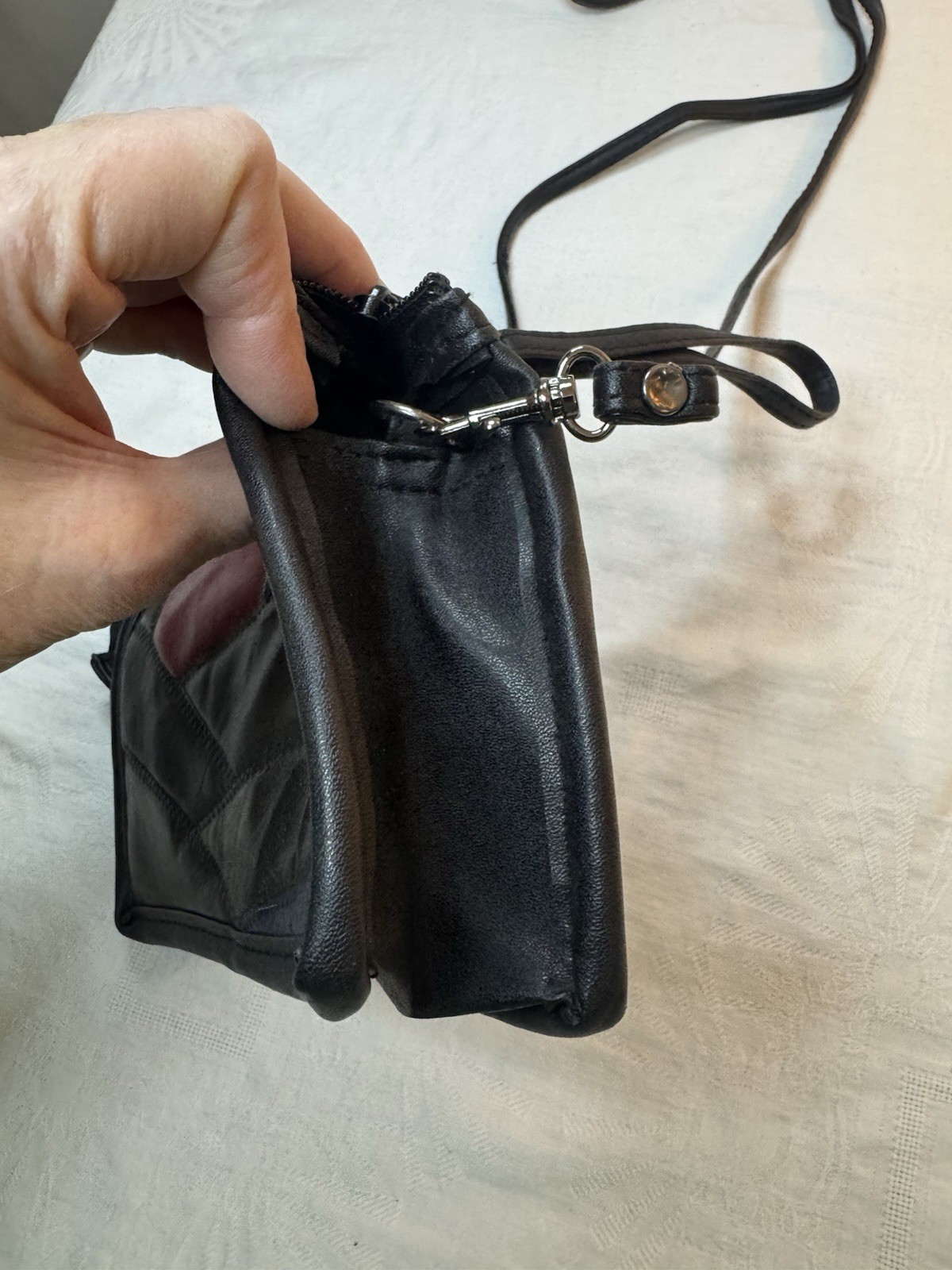 Leather Patchwork Small Crossbody Bag Unbranded - image 11