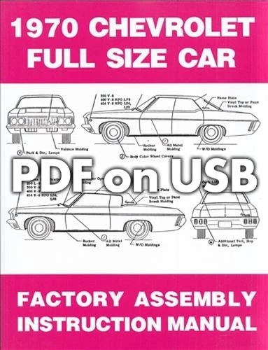 Chevy 1970 1972 manual de montaje PDF en USB Impala Caprice Bel Air Biscayne SS Foto 2 de 4