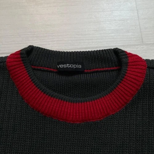 vestopia Wool Cashmere Blend Jacquard Knit Sweater L Red Charcoal image 4
