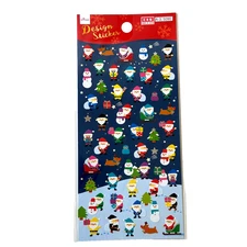Daiso Christmas Design Colorful Santa Sticker Sheet