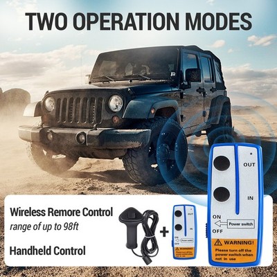 SIHAO13500LBS Electric Winch 12V Synthetic Rope Cable Towing Wireless Remote 8