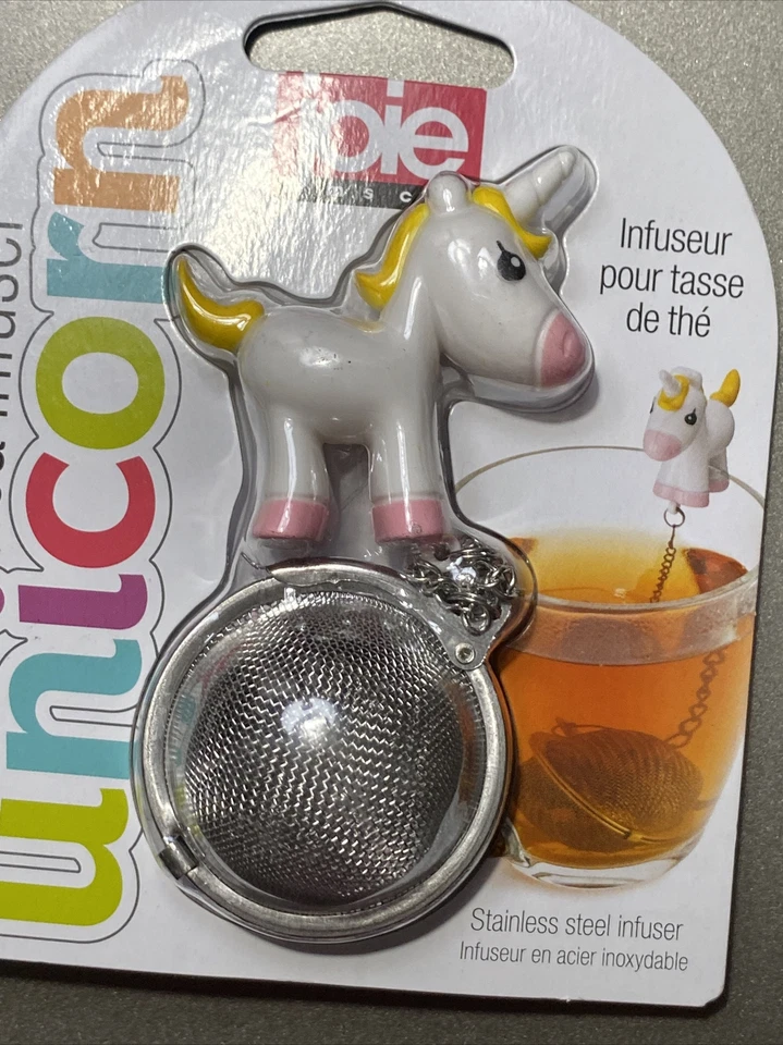 粉色独角兽茶注入器不锈钢散叶滤网 Joie 单杯 — 第 3/4 张图片