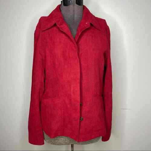 Vintage Chicos Red Faux Suede Women's Jacket Size… - image 1