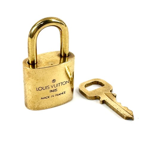 LOUIS VUITTON Lock And Key Padlock Used Polished LV *322* Auth #A458 - Picture 4 of 24