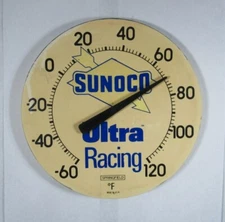 Vintage Sunoco Ultra Racing Advertising Thermometer Gas & Oil 
