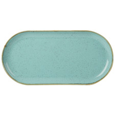 6x Porcelite Seasons Sea Spray Blue Green Narrow Oval Plate 30 x 15cm/12" x 6"