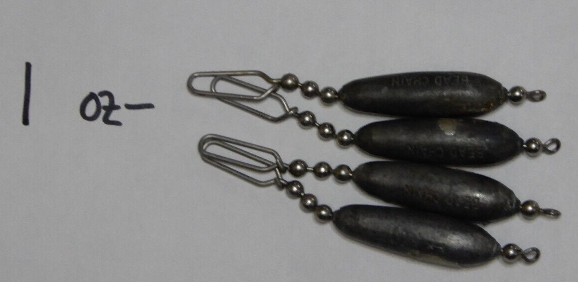 Used Lot of 12 Various Weights Bead Chain InLine Lead Sinkers eBay