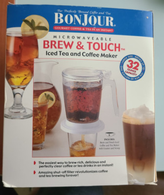 Brand NEW in BOX BONJOUR BREW & TOUCH ICED TEA & COFFEE MAKER Microwaveable