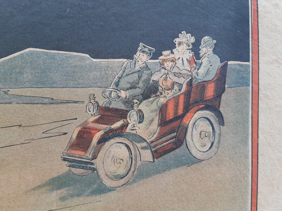 Ancien carton publicitaire Cycles & Automobiles HURTU désert Sahara ZOUAVE Rueil - Photo 4/4