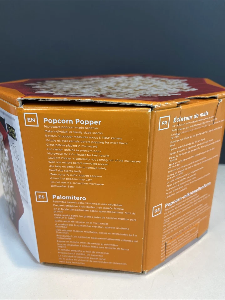 Vibe Palomitas Popper Microondas 10 Tazas Rojo Cereza Saludable Chef’n Nuevo Foto 3 de 4