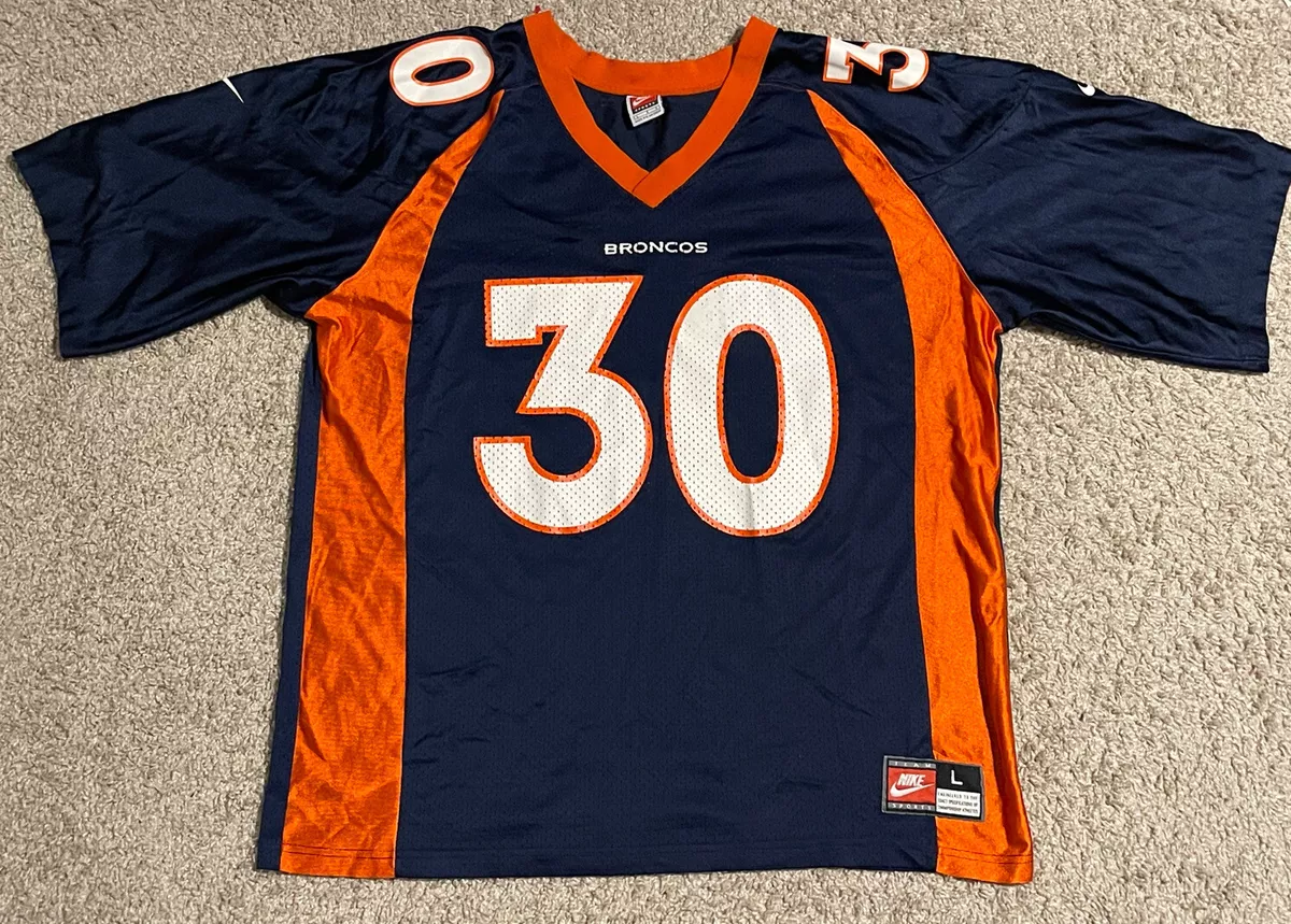 Vintage Nike Denver Broncos Jersey #30 Terrell Davis NFL Football Size XL  Blue