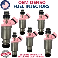 NEW x6 OEM DENSO Fuel Injectors For 1993-97 Toyota & Lexus 4.5L I6 #23250-74080