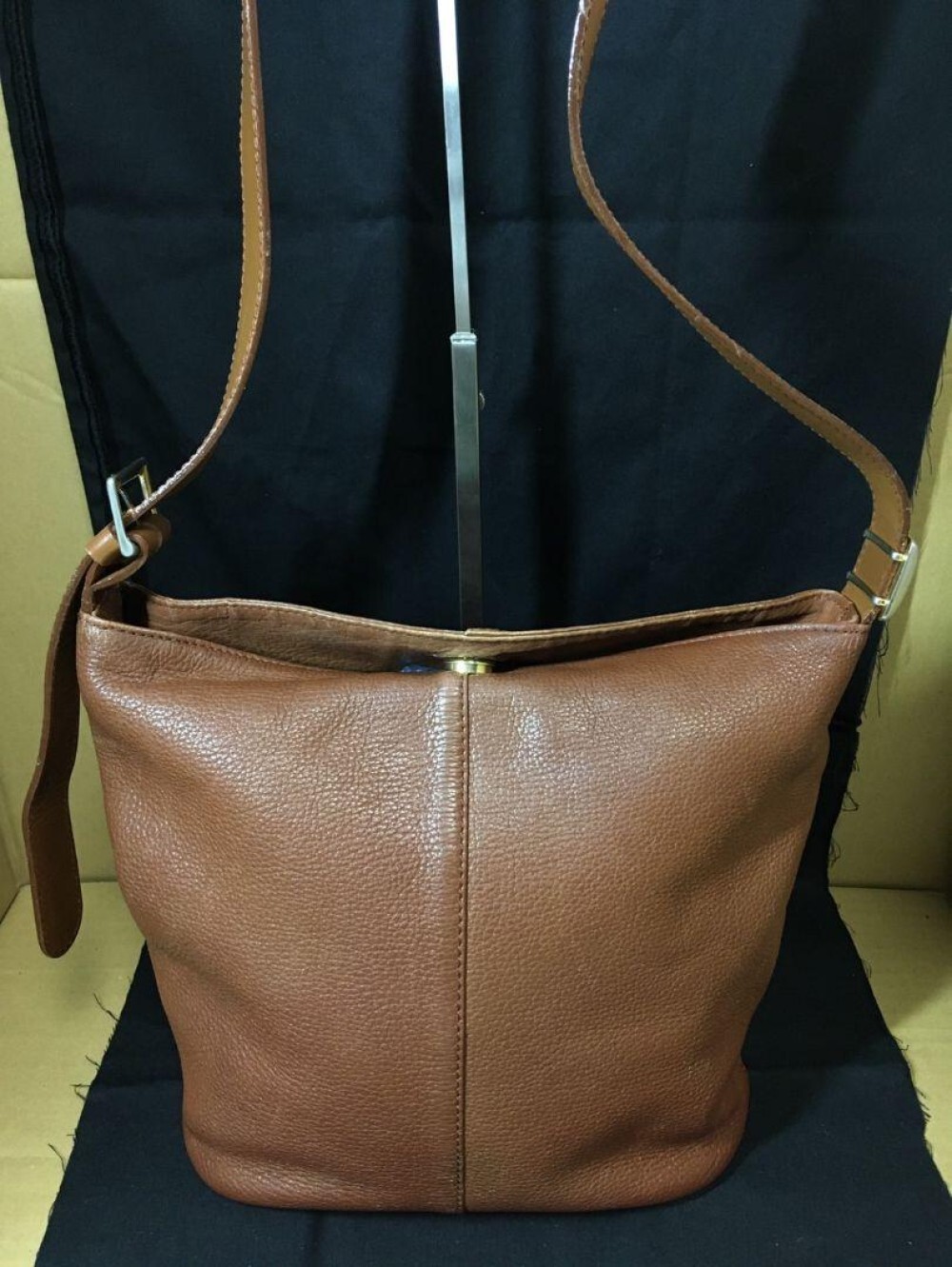 Burberry Shoulder Bag Nova Check Leather Brown Authentic F1113591