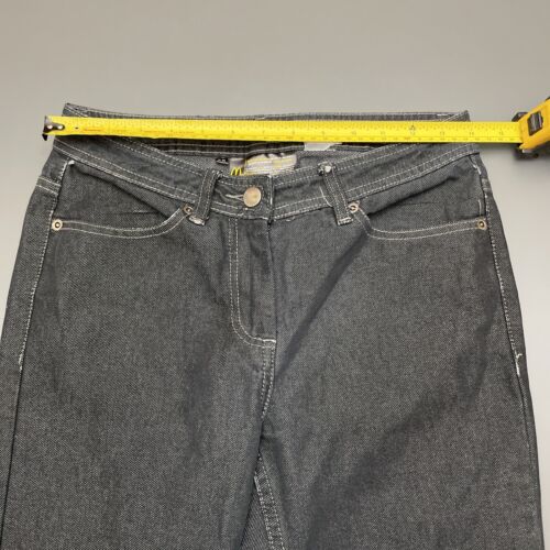 Mcdonalds Uniform Pants Womens Sz 0R 28x28 Black Jeans Denim Stretch Raw Hem Cut - Picture 2 of 11