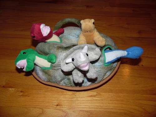 Unipak 12 Dino House - Plush Dinosaur Set With Carry Case Cave For Kids & Collectors
