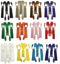 Traditional style Button or Clip on Combination Braces Suspenders. Elastic