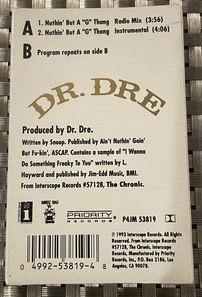 DR. DRE NUTHIN’ BUT A “ G” THANG-RARE OOP-NEW SEALED-1993-SINGLE-SNOOP DOGGY DOG - Image 2 of 4